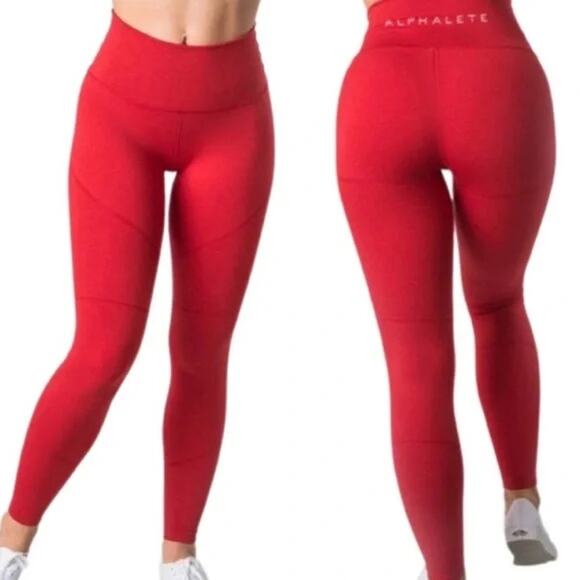 Alphalete Athletics Women's Size XS Formula Red Revival R6 Leggings - Picture 1 of 9